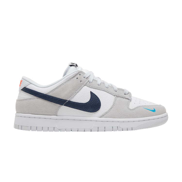 Nike Dunk Low White Grey Navy Aqua Mini Swoosh