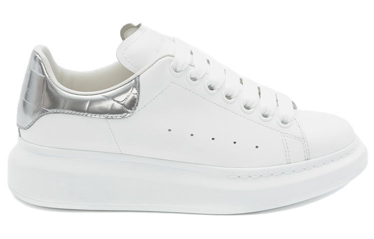 (WMNS) Alexander McQueen Oversized Sneaker 'Silver Crocodile' 553770WHYBQ9071 #