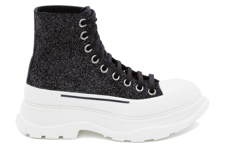 (WMNS) Alexander McQueen Tread Slick Boot 'Galaxy Black' 633900WHW571027 #