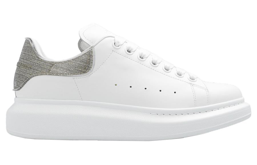 (WMNS) Alexander McQueen Oversized Leather Sneakers 'White Grey' 733010WICYK9075 #