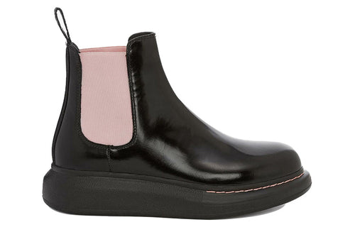 (WMNS) Alexander McQueen Hybrid Chelsea Boot 'Black Sugar Pink' 586398WHX521123 #