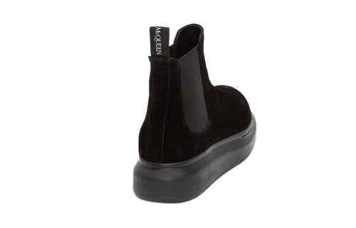 (WMNS) Alexander McQueen Hybrid Chelsea Boot 'Black Suede' 586398WHXK61000 #