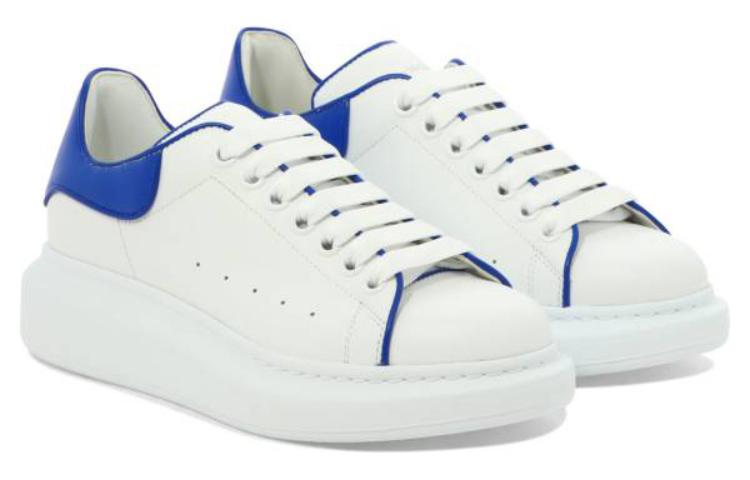 (WMNS) Alexander McQueen IOversized Leather Sneakers 'White Blue' 733003WHJE58806 #