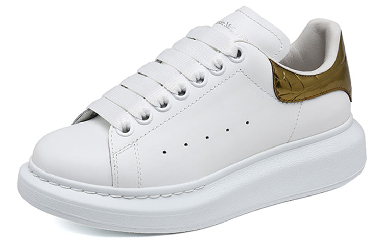 (WMNS) Alexander McQueen Oversized Sneaker 'Gold Crocodile' 553770WHYBQ9075 #