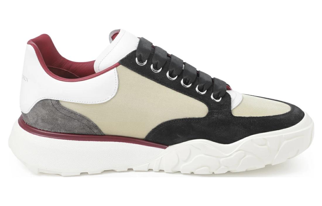 Alexander McQueen Court Paneled Low-Top Sneakers 'Beige White Red' 750365W4WL12129 #
