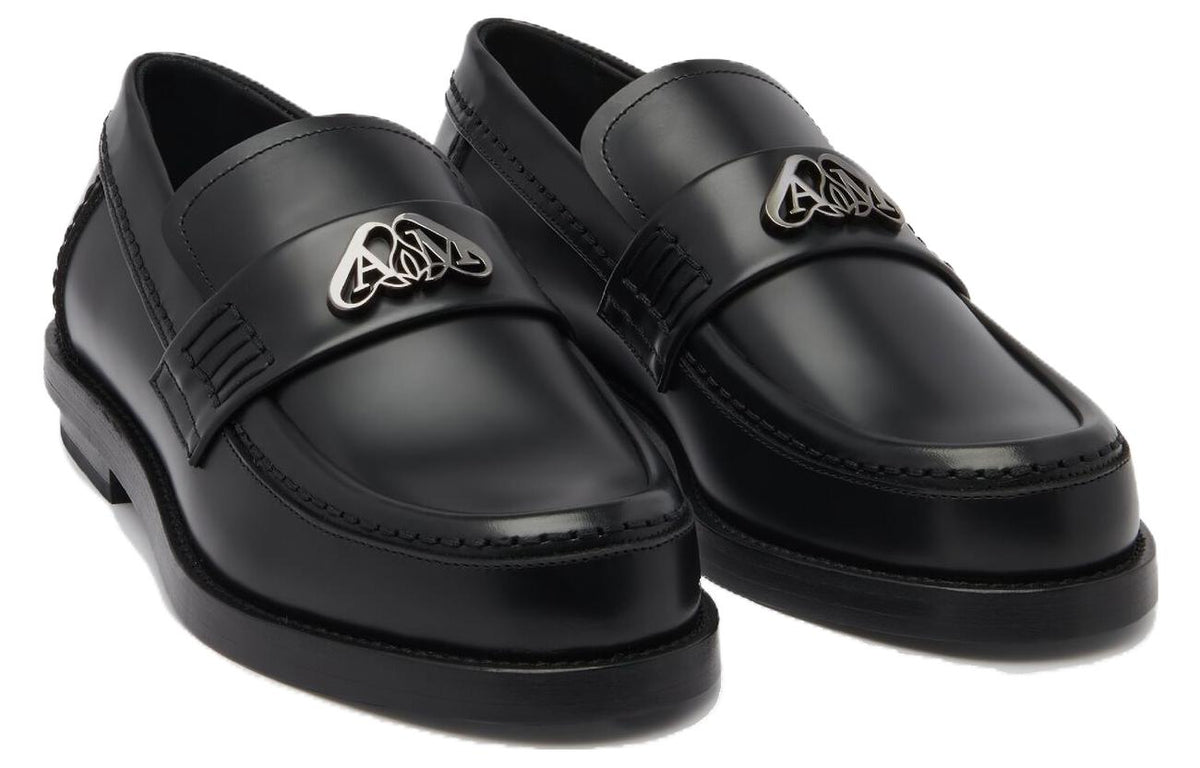 (WMNS) Alexander McQueen Seal Loafer 'Black Gun Metal 783218WIES31081 #