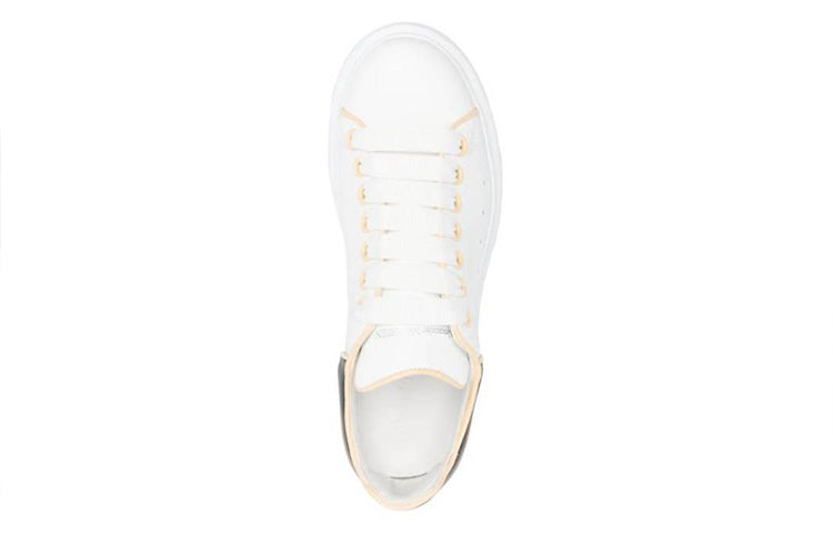 (WMNS) Alexander McQueen Oversized Leather Sneakers 'White Black' 733003WHJE58808 #