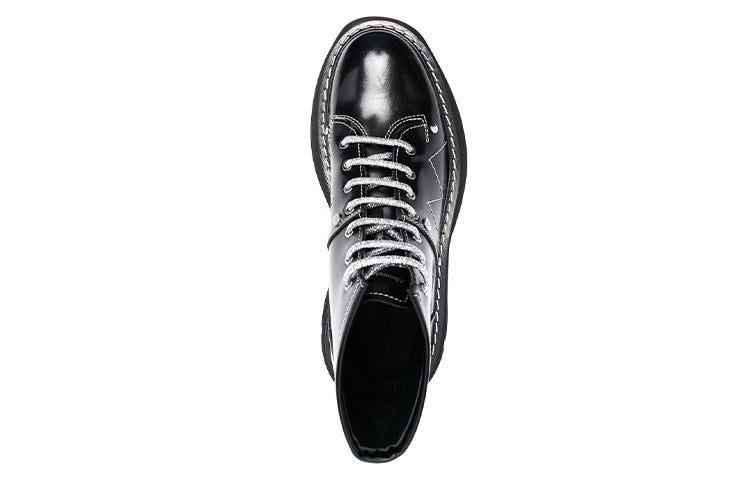 (WMNS) Alexander McQueen Tread Lace-up Boots 'Black White' 718366WIC6D1081 #