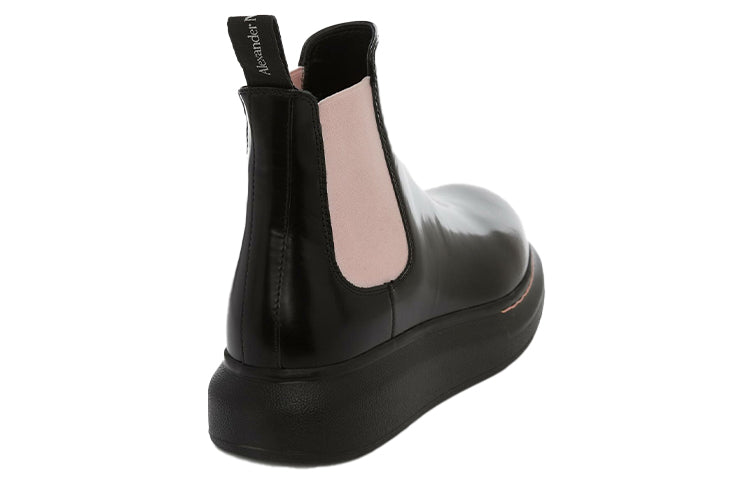 (WMNS) Alexander McQueen Hybrid Chelsea Boot 'Black Sugar Pink' 586398WHX521123 #