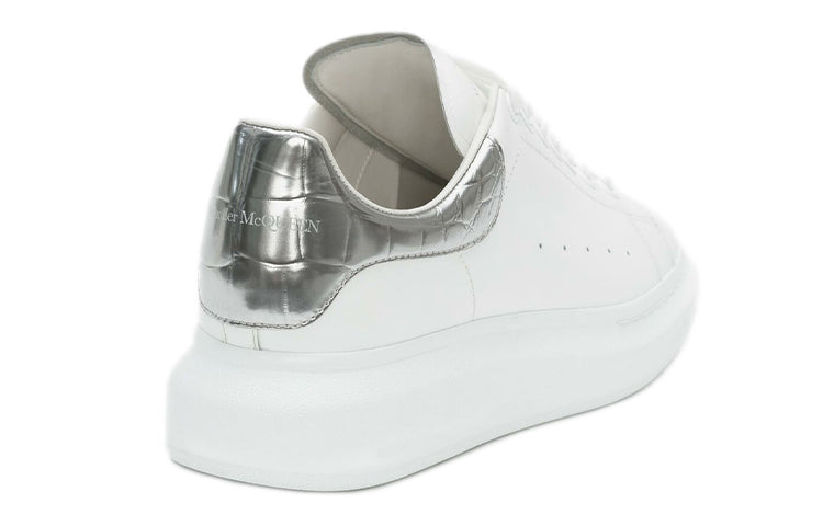 Alexander McQueen Oversized Sneaker 'White Silver Crocodile' 625162WHYBQ9071 #