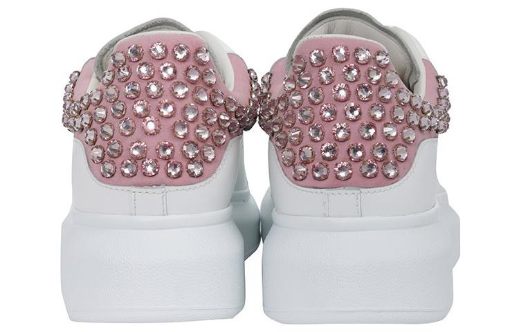 (WMNS) Alexander McQueen Sequin Oversize Shoes 'White Pink' 586393WHWKH9382 #