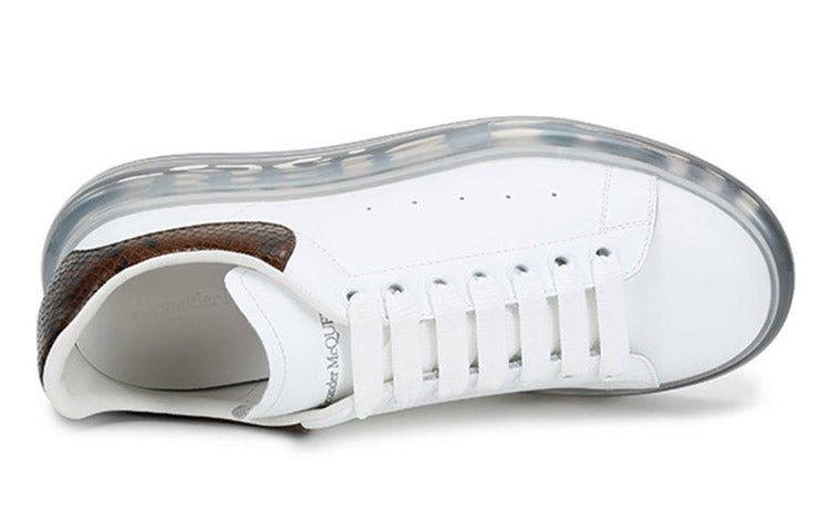 Alexander McQueen Oversized Transparent Sole Sneaker 'White Brown Crocodile' 645872WHZ4P9311 #