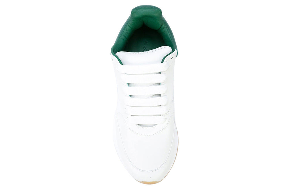 (WMNS) Alexander McQueen Oversized Runner Low Top Leather Sneakers with Mesh 'White Green' 533709WHRU39463 #