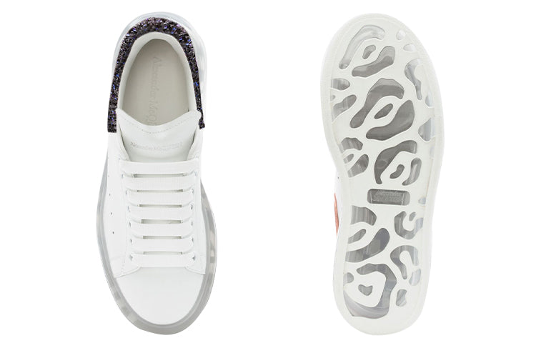 (WMNS) Alexander McQueen Clear Sole Oversized Sneaker 'White Black Sequins' 621718WHZ429926 #