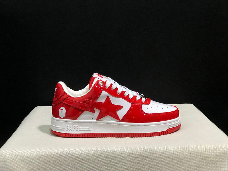 BAPE Low-Top Sneakers - Red/White