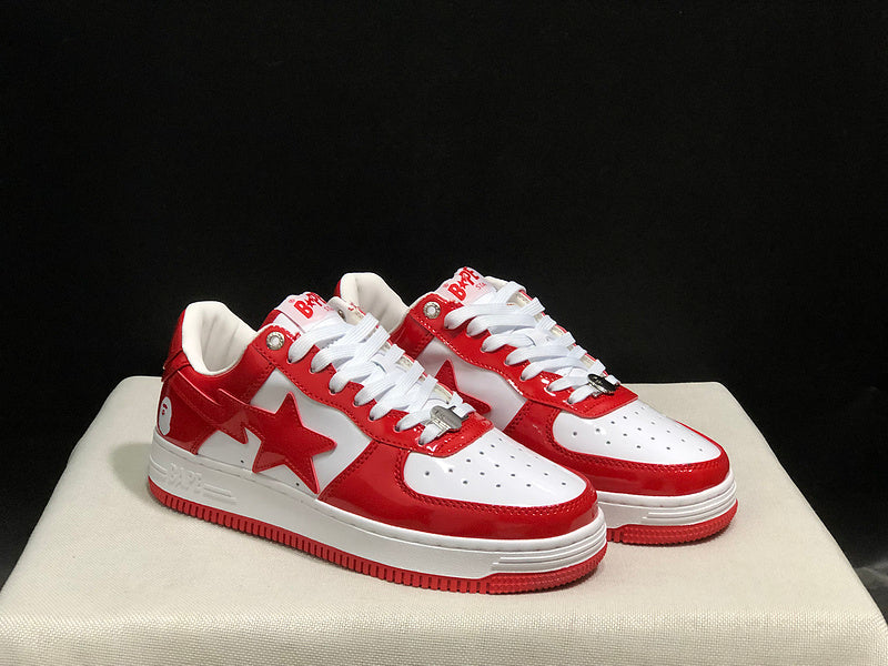 BAPE Low-Top Sneakers - Red/White
