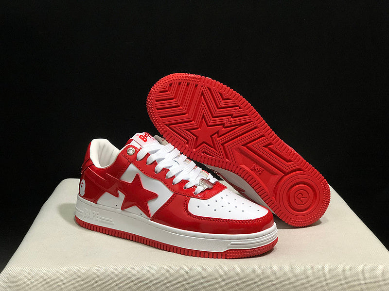 BAPE Low-Top Sneakers - Red/White