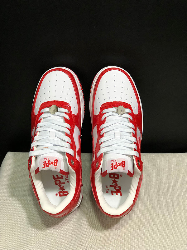 BAPE Low-Top Sneakers - Red/White