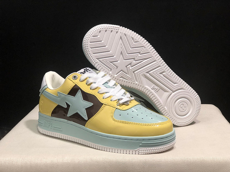 BAPE Low-Top Sneakers - Yellow/Mint/Brown