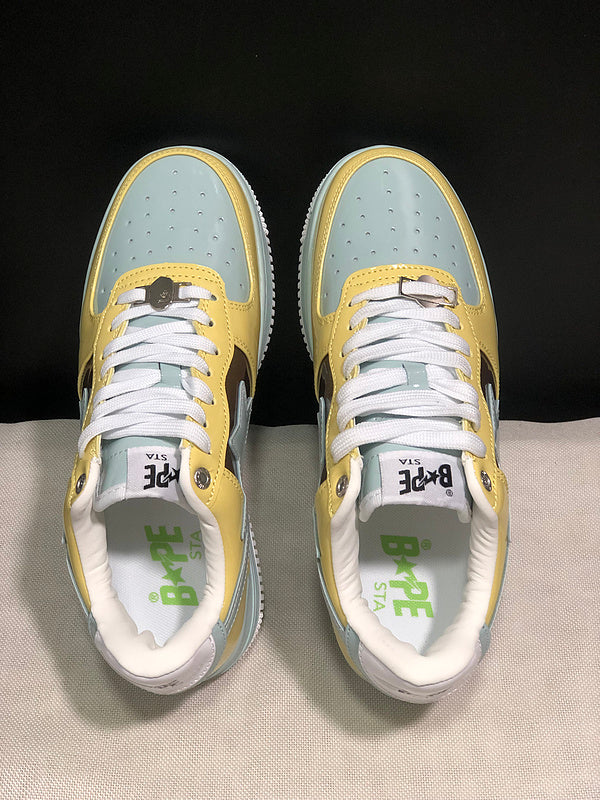 BAPE Low-Top Sneakers - Yellow/Mint/Brown