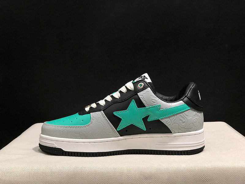 BAPE Low-Top Sneakers - Grey/Black/Mint