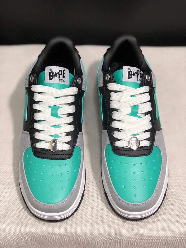 BAPE Low-Top Sneakers - Grey/Black/Mint