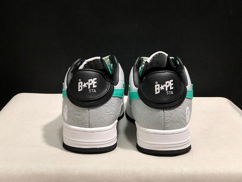 BAPE Low-Top Sneakers - Grey/Black/Mint