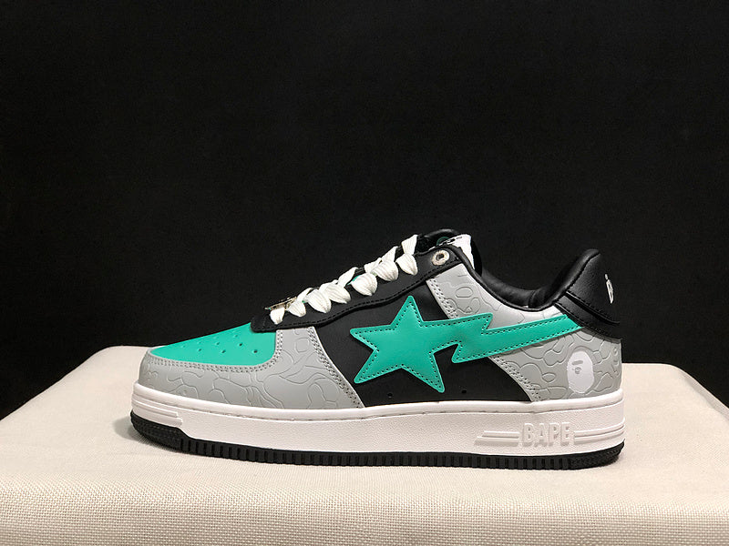 BAPE Low-Top Sneakers - Grey/Black/Mint