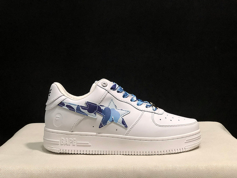 BAPE Low-Top Sneakers - White/Blue Camo