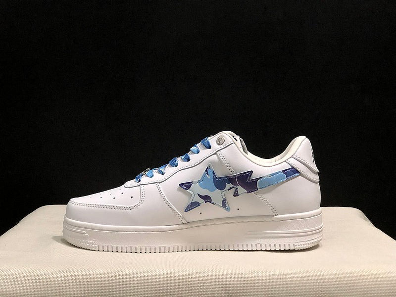 BAPE Low-Top Sneakers - White/Blue Camo