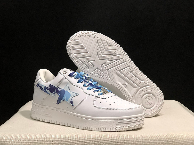 BAPE Low-Top Sneakers - White/Blue Camo