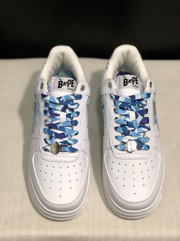 BAPE Low-Top Sneakers - White/Blue Camo