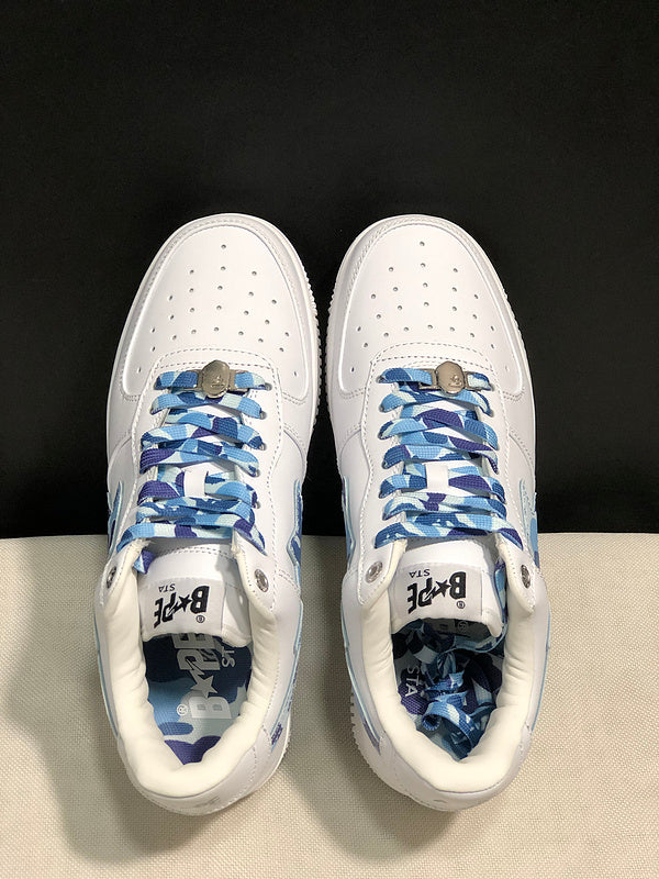 BAPE Low-Top Sneakers - White/Blue Camo