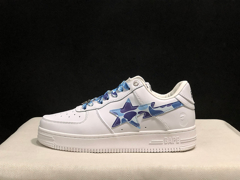 BAPE Low-Top Sneakers - White/Blue Camo