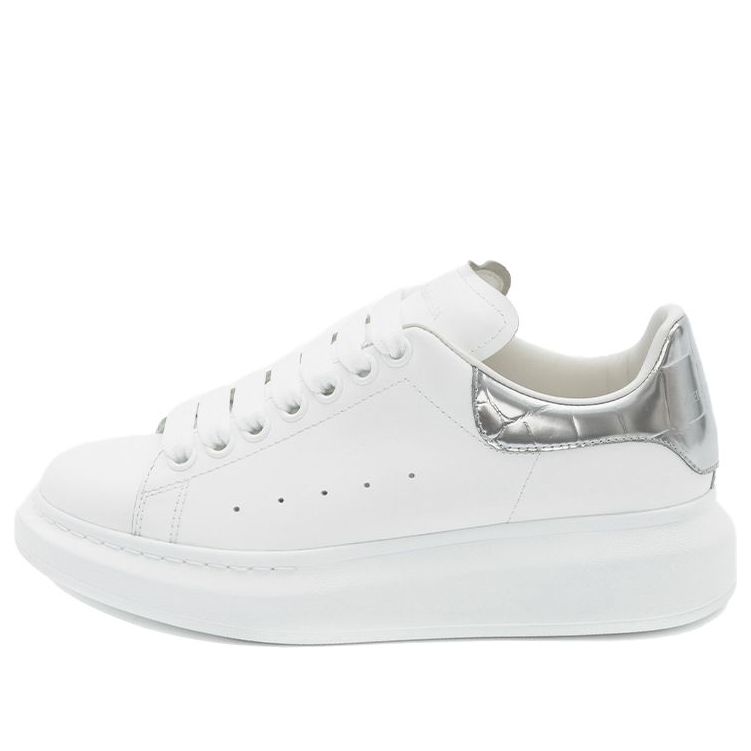 (WMNS) Alexander McQueen Oversized Sneaker 'Silver Crocodile' 553770WHYBQ9071 #