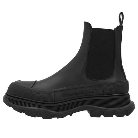 Alexander McQueen Leather Chunky Chelsea Boots 'Black' 705672WHZ611081 #
