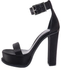 (WMNS) Alexander McQueen Leather High Heels 'Black' 734995WIC711081 #
